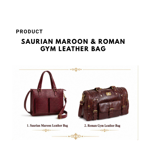 Saurian Maroon & Roman Gym Leather Bag